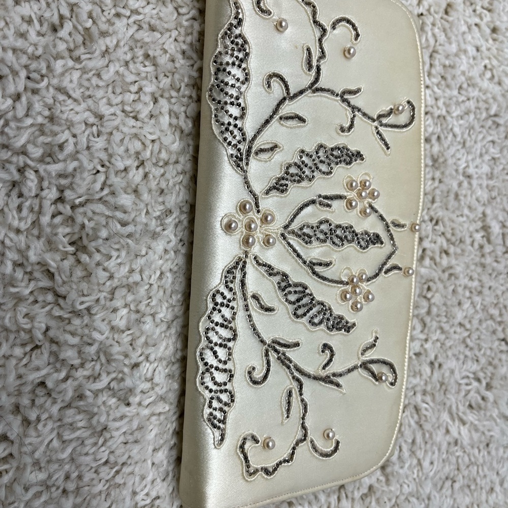 Vintage Beaded Satin Evening Clutch by Tano of Madrid made in Spain Collectible - Picture 5 of 6